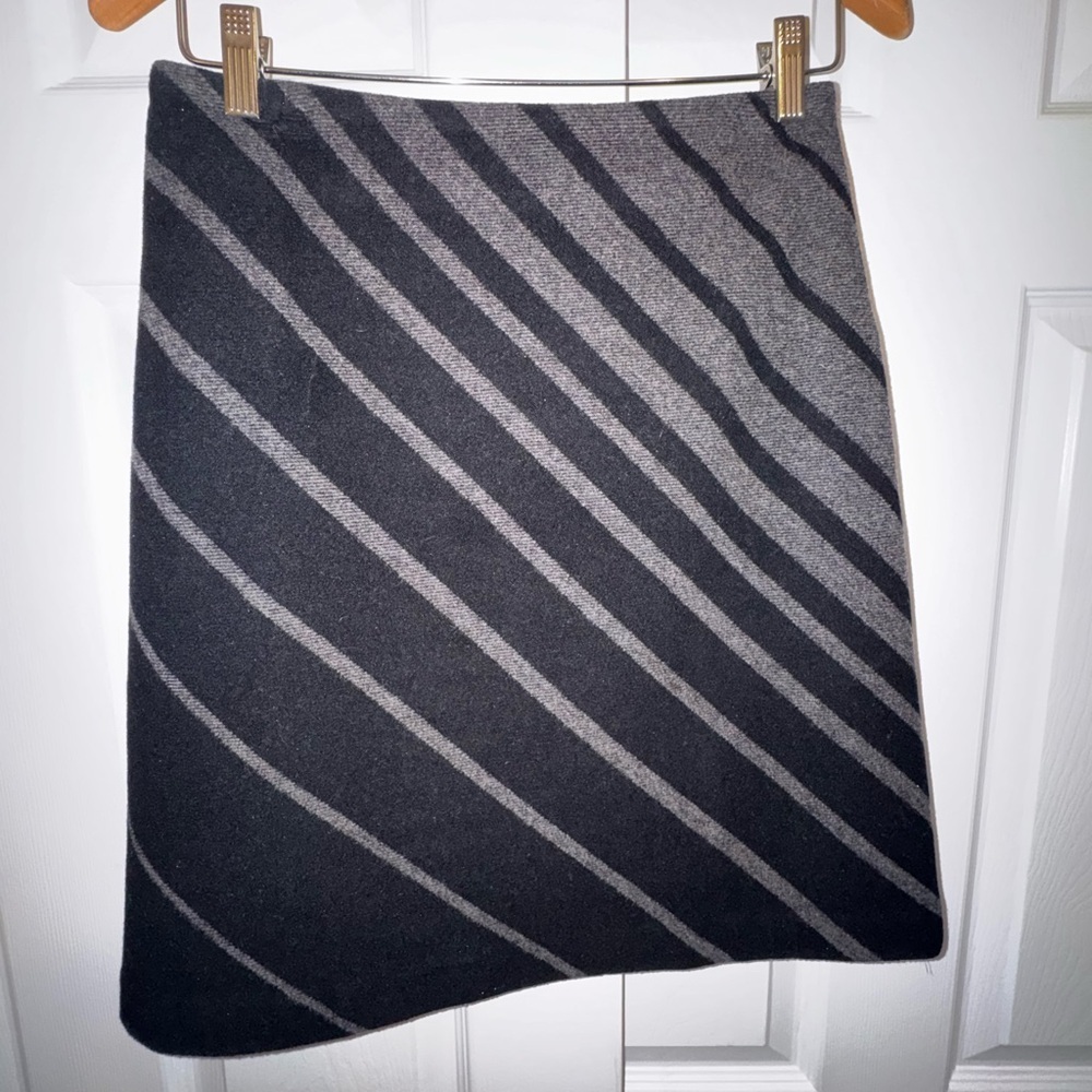 Style & Co Wool Blend Charcoal Gray Striped Skirt Size 6